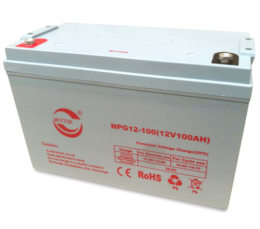 12V 100Ah Valve Regulated Lead-Acid Battery Deep Cycle AGM GEL Solar Battery