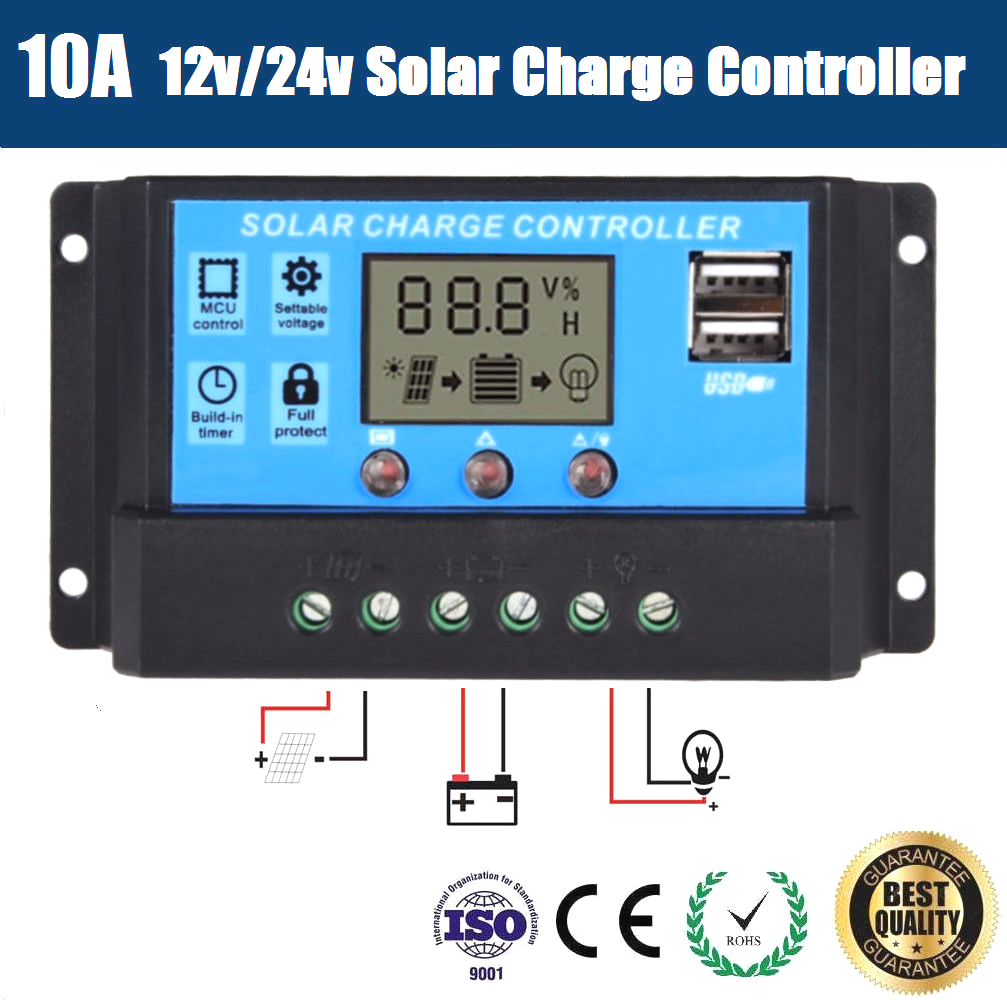 SunMaxx™ 10A 12V/24V PWM Solar Panel Charge Regulator