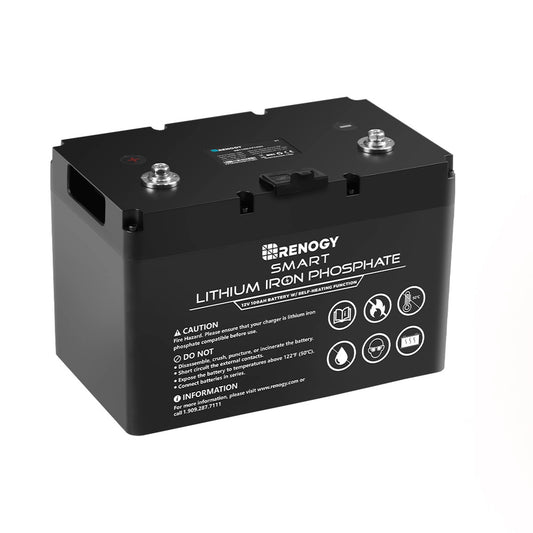 Renogy 12V 100Ah Smart Lithium Iron Phosphate Battery w/ Self-Heating Function
