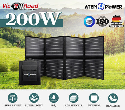 12V 200W Folding Solar Panel Blanket+DC to DC Battery Charger